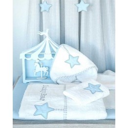 Baby Oliver Μπουρνούζι Κάπα Lucky Star Blue des.309  ΒΡΕΦΙΚΑ ΜΠΟΥΡΝΟΥΖΙΑ